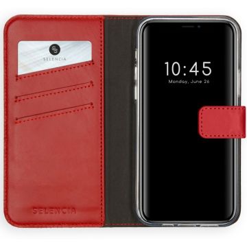 Selencia Echt Lederen Bookcase iPhone 12 Pro Max - Rood