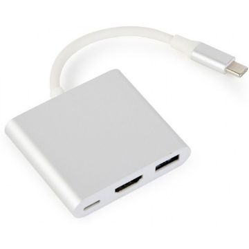 gembird USB-Type-C-Mehrfachadapter Silber