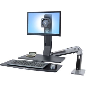 Ergotron WorkFit-A LCD HD with Worksurface+ Standing Desk - Bevestigingskit (bureauklembevestiging, draaibaar, flexibele arm, toetsenbordplateau, werkoppervlak)