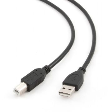 gembird USB 2.0 Kabel met Am- en BM-stekker, 1 m, zwart.