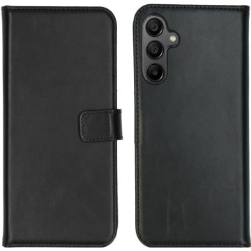 Selencia Echt Lederen Bookcase Samsung Galaxy A15 (5G/4G) - Zwart