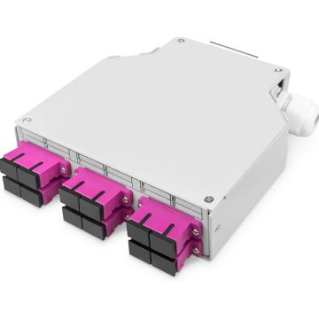 Fiber DIN Rail Box Preassembled MM OM4 6