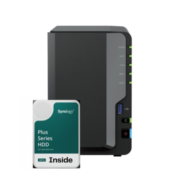 Synology DS225+ 2Bay 24TB NAS met 2x 12TB Synology Plus HDD - NAS-server