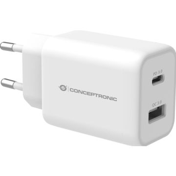 CONCEPTRONIC Lader 2Port 33W,1xUSB-C PD weiß