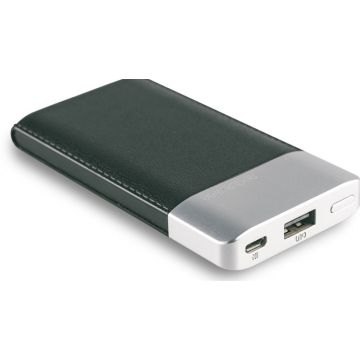 Powerbank RealPower PB-4000 Fashion zwart (lederoptik)