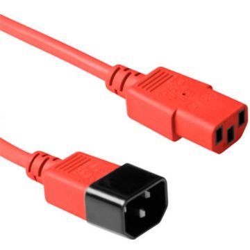 ACT Netsnoer C13 - C14 rood 5 m. 1 stk