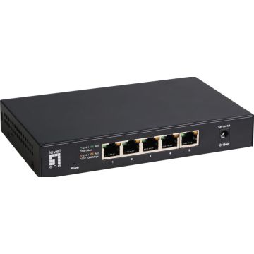 LevelOne Switch 5x GE GEU-0525 IEEE 802.3x 100Mbps zwart