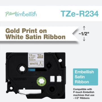 Brother TZe-R234 - Goud op wit
