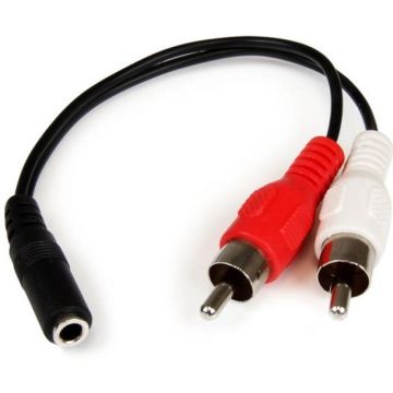 StarTech.com 15 cm stereoaudiokabel - 3,5 mm vrouwelijk naar 2x RCA mannelijk
