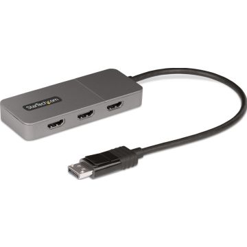 StarTech.com 3-Port MST Hub, DisplayPort to Triple HDMI Monitors, 4K 60Hz, DP 1.4 Multi-Monitor Video Adapter with 1ft (30cm) Built-in Cable, USB Powered, Windows Only - Multi-Stream Transport Hub (MST14DP123HD)