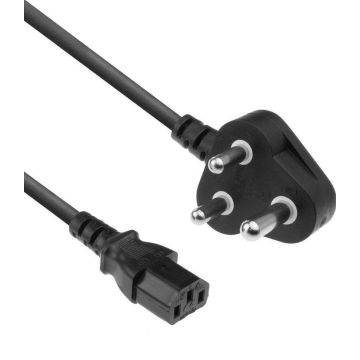 ACT Netsnoer Indiase/Zuid Afrikaanse connector - C13 zwart 2,5 m. 1 stk