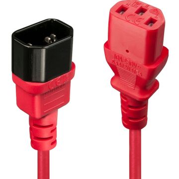 LINDY 1m IEC Extension Cable. Red