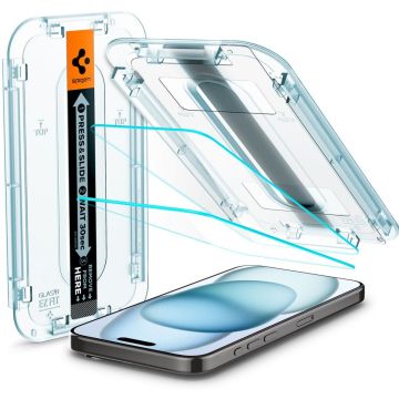 Spigen GLAS.tR EZ Fit - Schermbeschermer voor mobiele telefoon