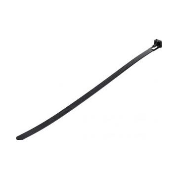 StarTech.com 10"(25cm) Reusable Cable Ties, 14"(7mm) wide, 2-12"(65mm) Bundle Dia. 50lb(22kg) Tensile Strength, Releasable Nylon Ties, IndoorOutdoor, 94V-2UL Listed, 100 Pack, Black - Nylon 66 Plastic