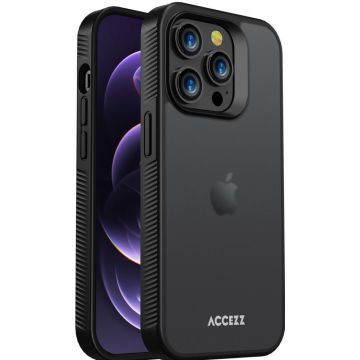 Accezz Rugged Frosted Backcover iPhone 14 Pro - Zwart