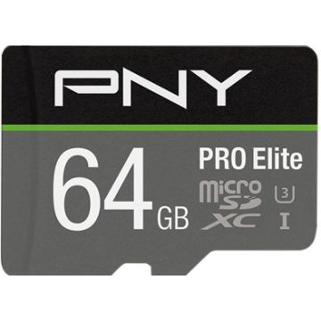 PNY PRO Elite - Flashgeheugenkaart (microSDXC-naar-SD-adapter inbegrepen)