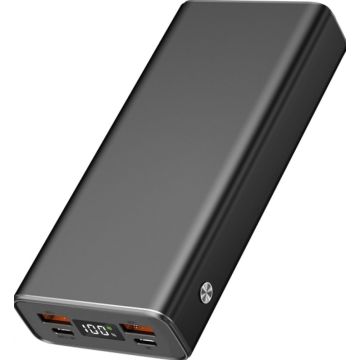 2GO Powerbank 20000mAh 2x USB-A 1x USB-C fast charging ALU
