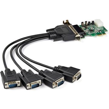 StarTech.com 4 Port PCI Express RS232 Seriële Kaart, PCIe RS232 Serial Host Controller Kaart, PCIe naar Serial DB9 Adapter Kaart, 16950 UART, Low Profile Uitbreidingskaart, Windows & Linux(PEX4S953LP) - Seriële adapter