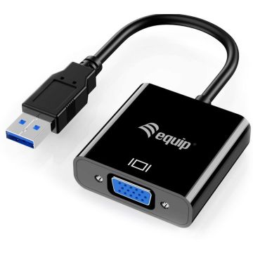Equip Adapterkabel USB3.0->VGA St/Bu 0.15m 1920x1080/60HZ zwart