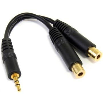 StarTech.com 15cm Stereo Splitterkabel Y-adapter - 3,5mm Mannelijk naar 2x 3,5mm Vrouwelijk
