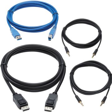 Eaton Tripp Lite Series DisplayPort KVM Cable Kit for Tripp Lite B005-DPUA2-K and B005-DPUA4 KVM, 4K DP, USB 3.1, 3.5 mm, 6 ft. - Kabelpakket voor video  USB  audio