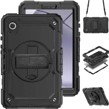 Accezz Rugged Backcover Shoulder Strap Samsung Galaxy Tab A9 8.7 inch - Zwart                       