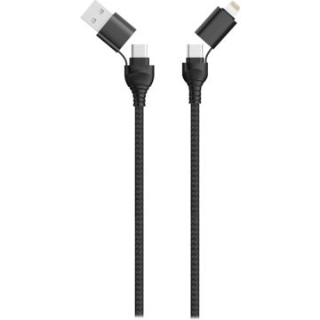 2GO USB / Type C Datenkabel 4in1 schwarz 120cm