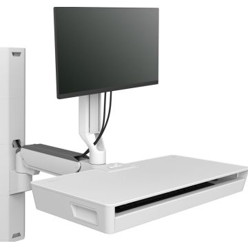 Ergotron CareFit Combo System with Worksurface - Bevestigingskit (scharnierarm, uittrekbaar toetsenbordplateau met geïntegreerd werkoppervlak, basis voor muurmontage, adapter railmontage, wandgeleider 34", afdekking wandrail, montagebeugel rail)