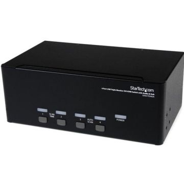 StarTech.com 4-poort 3x Monitor DVI USB KVM-switch met Audio en USB 2.0-hub - KVM  audio  USB switch