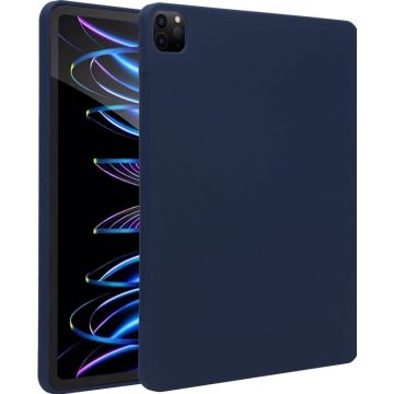 Accezz Liquid Silicone Backcover met penhouder iPad Pro 12.9 (2022) / Pro 12.9 (2021) / Pro 12.9 (2020) - Donkerblauw