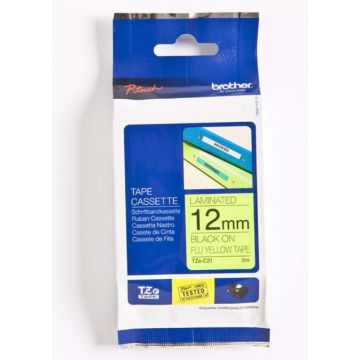 Brother TZe-C31 - Zwart op fluorescerend geel