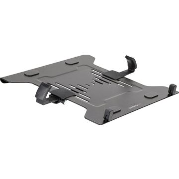 StarTech.com VESA Laptop Tray, Adjustable Monitor Arm Laptop Tray Secures Notebooks up to 4.5kg (9.9lb), 75x75 & 100x100 VESA Holes, Ventilated, Compatible w Monitor Desk Mounts & Stands - Vertical Laptop Holder (LAPTOP-ARM-TRAY)