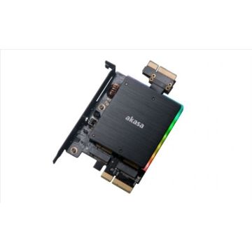 Akasa Dual M.2 PCI-E RGB LED Adapter Karte