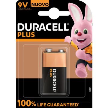Duracell Plus Alkaline 100% 9V 1 pack (6LR61)