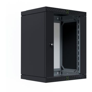 EFB 19" gehäuse X-Rack mit Glastür 400-600mm 15HE schwarz