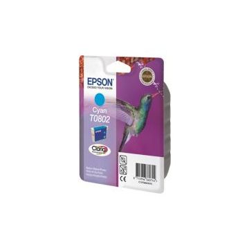 Epson Hummingbird Singlepack Cyan T0802 Claria Photographic Ink, Cyaan, 7,4 ml, 1 stuk(s)