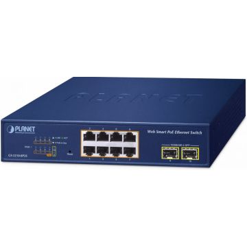 Planet 8-Port Poe+ Web Smart Switch GS-2210-8P2S