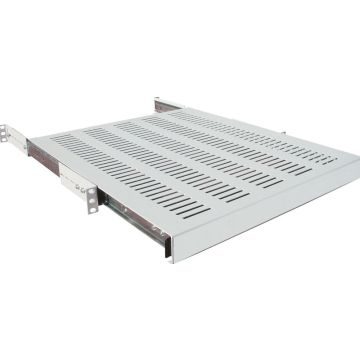 Uitschuifbaar Plateau, 19-Inch, 1HE, 800mm, 35Kg, Grijs