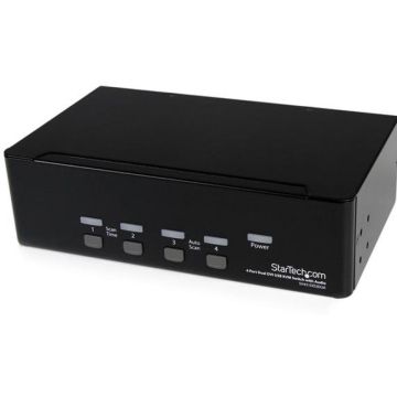 StarTech.com 4-poort Dual DVI USB KVM-switch met Audio en USB 2.0-hub - KVM  audio  USB switch