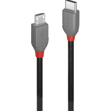 Lindy 3m USB 2.0 Type C an Micro-B Kabel, Anthra Line
