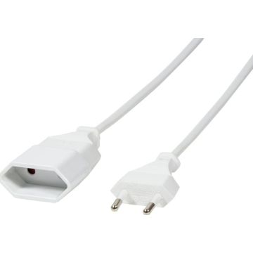 LogiLink stroomkabel Euro CEE 7/16 stekker zu Dose, 1m, wit