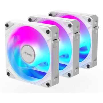GIGABYTE EZ CHAIN FAN 120 ICE White 3-pack - Ventilator