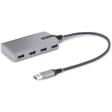 StarTech.com 4-Port USB Hub, USB 3.0 5Gbps, Bus Powered, USB-A to 4x USB-A Hub with Optional Auxiliary Power Input, Portable DesktopLaptop USB Hub with 1ft (30cm) Attached Cable - USB Expansion Hub (5G4AB-USB-A-HUB)