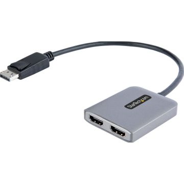 StarTech.com DP to Dual HDMI MST HUB, Dual HDMI 4K 60Hz, DisplayPort Multi Monitor Adapter with 1ft (30cm) Cable, DP 1.4 Multi Stream Transport Hub, DSC  HBR3, DP to 2x HDMI Ports - DP to HDMI Splitter (MST14DP122HD)