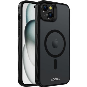 Accezz Rugged Frosted Backcover met MagSafe iPhone 15 Plus - Zwart