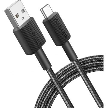 322 USB-A to USB-C Cable Nylon 1.8M Black