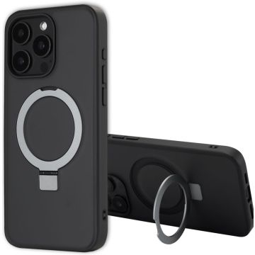 Accezz Ring Stand Backcover met MagSafe iPhone 15 Pro Max - Zwart