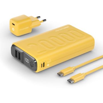 Powerbank RealPower PB-20000 Power Pack Gelb