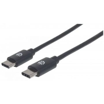 Manhattan USB 2.0 Type C-Kabel C-stekker/C-stekker 0,5m zwart