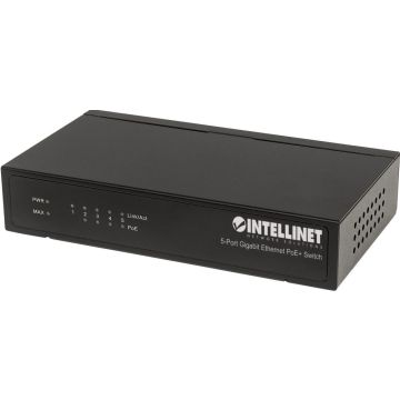 Intellinet PoE+ Switch 5-Port Gigabit Ethernet 60W Desktop